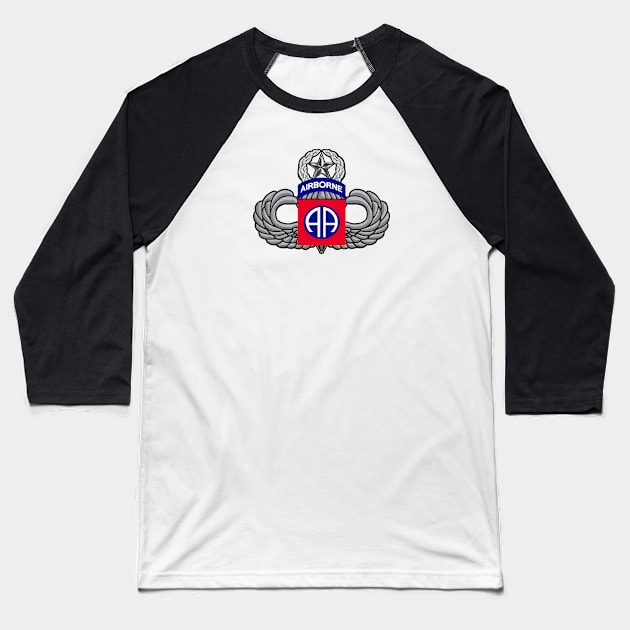 82nd Airborne Jump Master Baseball T-Shirt by Trent Tides